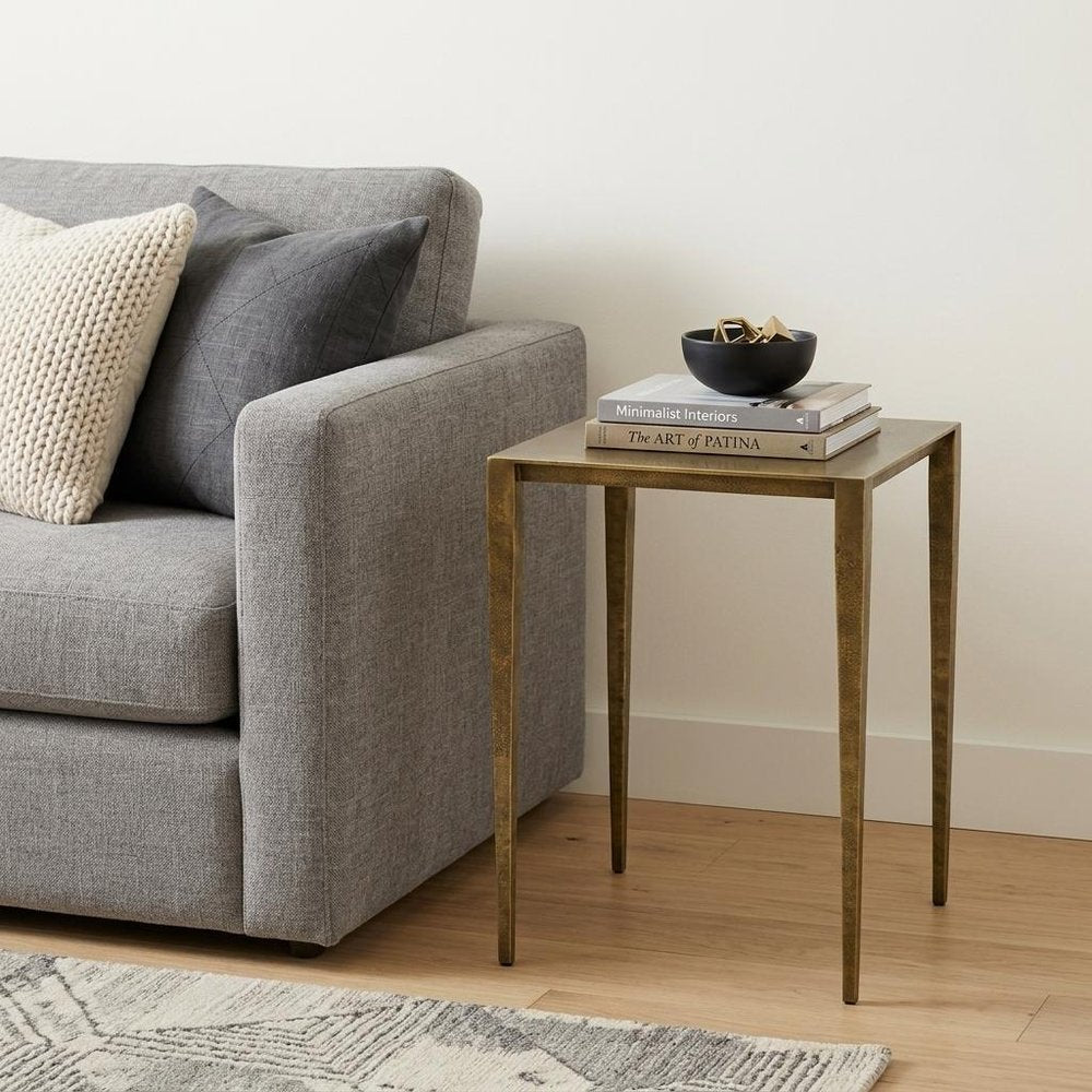 24" Brass Iron Square End Table HomeRoots