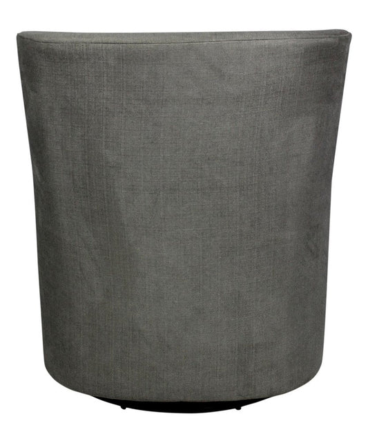 30" Gray Polyester Blend Solid Color Swivel Arm Chair HomeRoots