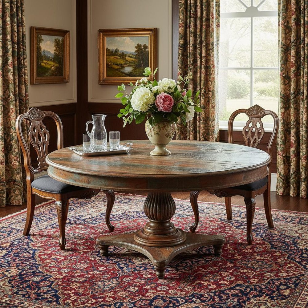 72" Brown Rounded Solid Wood Dining Table HomeRoots