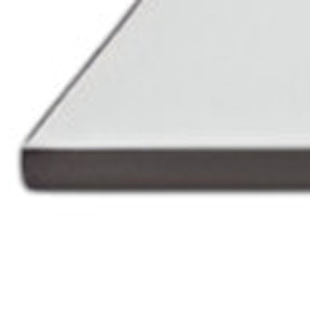 39" Clear and White Glass And Wood Square Pedestal Coffee Table With Shelf HomeRoots