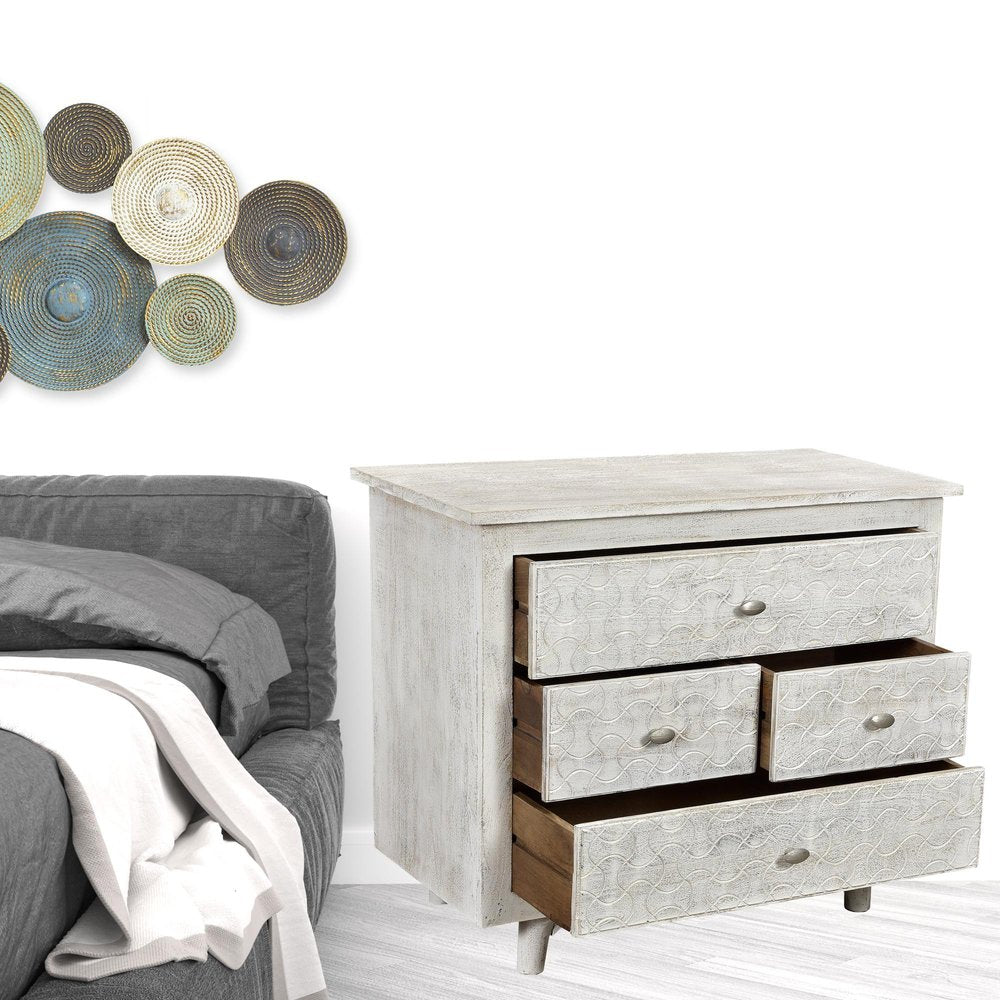 30" White Four Drawer Nightstand HomeRoots