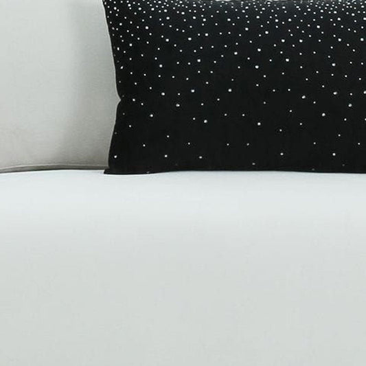89" White Sofa And Toss Pillows With Silver Legs HomeRoots