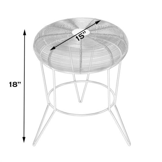 18" Silver Wire Round End Table HomeRoots