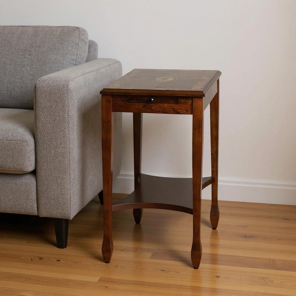 25" Wood Brown End Table With Shelf HomeRoots