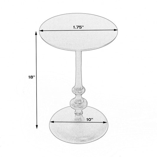 18" Dark Burnished Bronze Aluminum Round Top Pedestal End Table HomeRoots