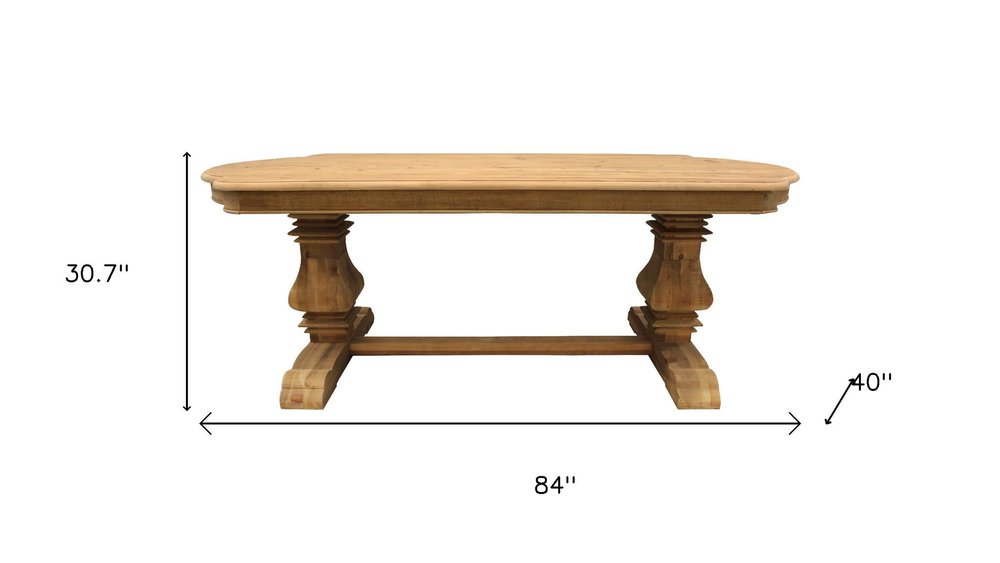 Nine Piece Natural Solid Wood Dining Set with Eight Chairs HomeRoots
