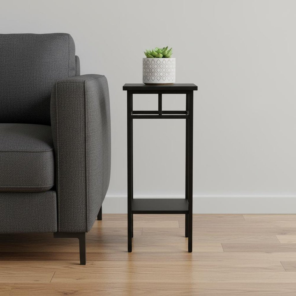 28" Black Square End Table With Shelf HomeRoots