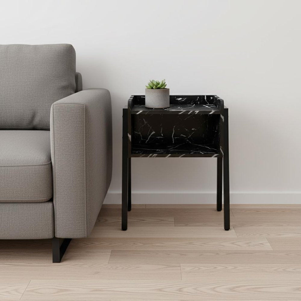 23" Black End Table With Shelf HomeRoots