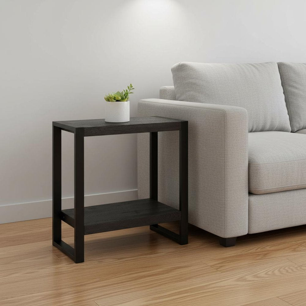 24" Black End Table With Shelf HomeRoots