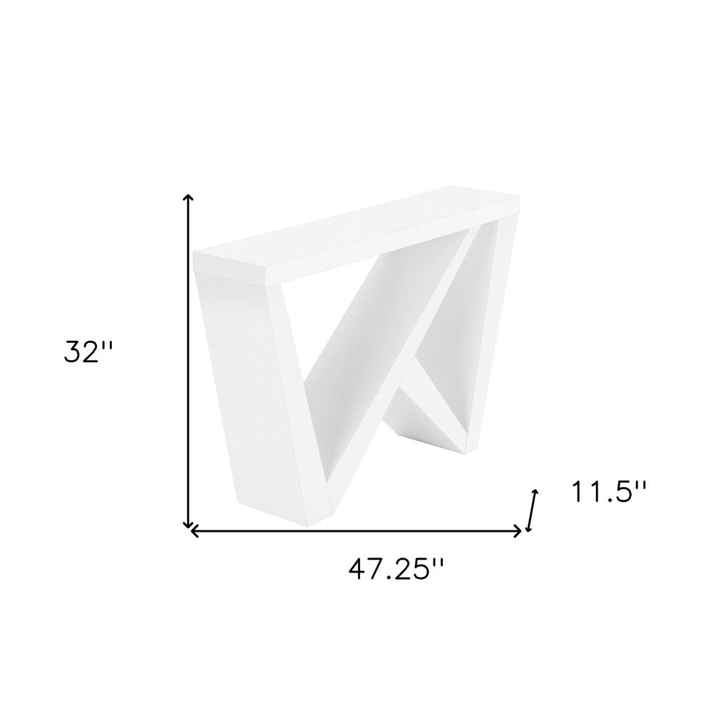 32" White Wood Abstract End Table HomeRoots