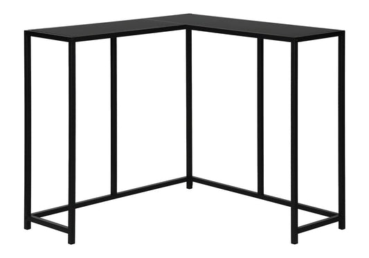 32" Black Laminate and Iron Frame End Table