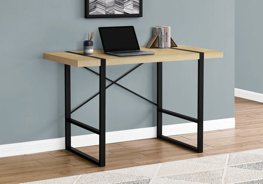 49" Natural and Black Computer Desk HomeRoots