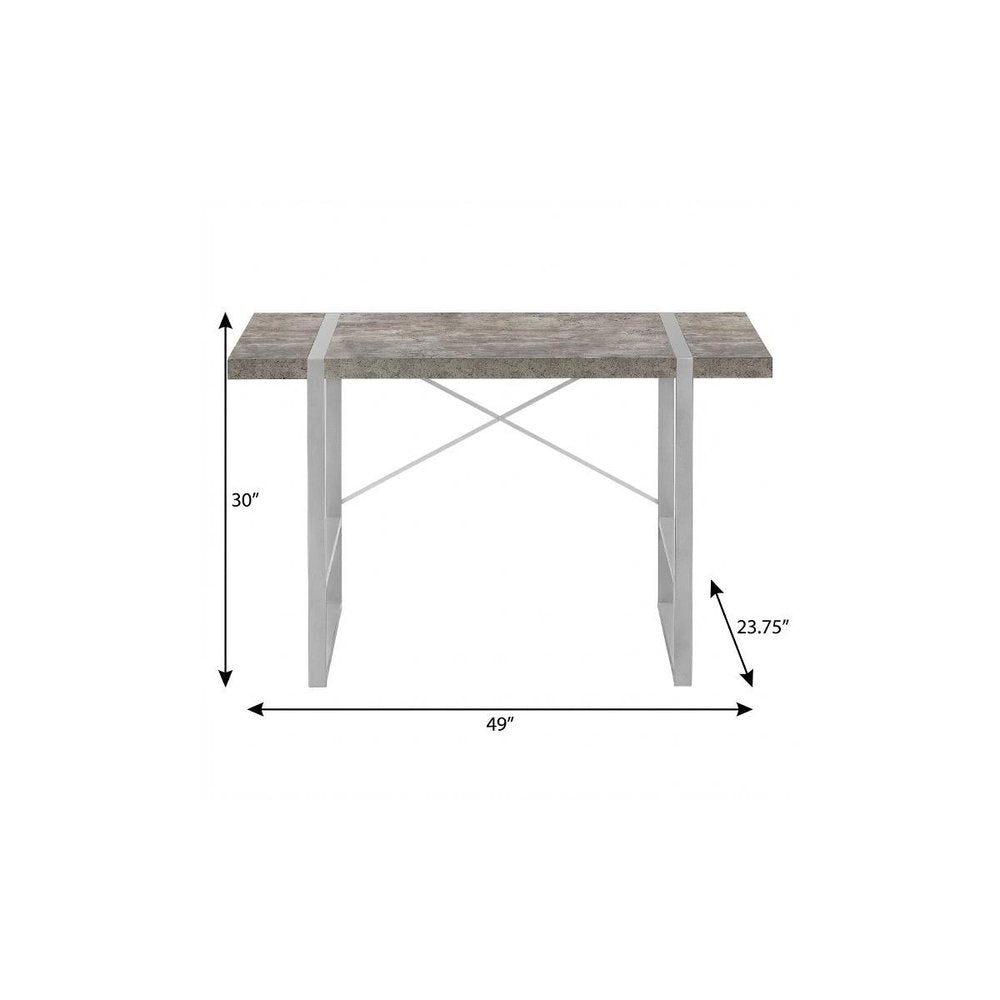 49" Gray and Silver Computer Desk HomeRoots