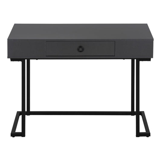 42" Gray and Black Wood and Metal Sled Computer Desk