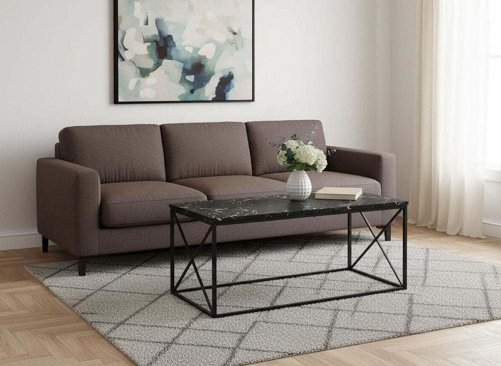 41" Black Wood And Metal Coffee Table HomeRoots