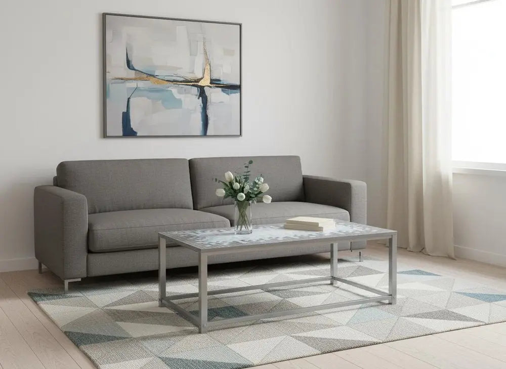 42" Gray Metal Coffee Table HomeRoots