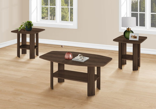 Set of Three 36" Espresso Coffee Table With Three Shelves HomeRoots