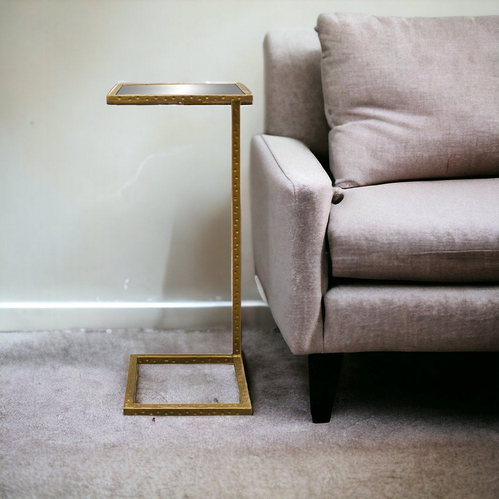 27" Brass And Silver Mirrored Square Mirrored End Table HomeRoots