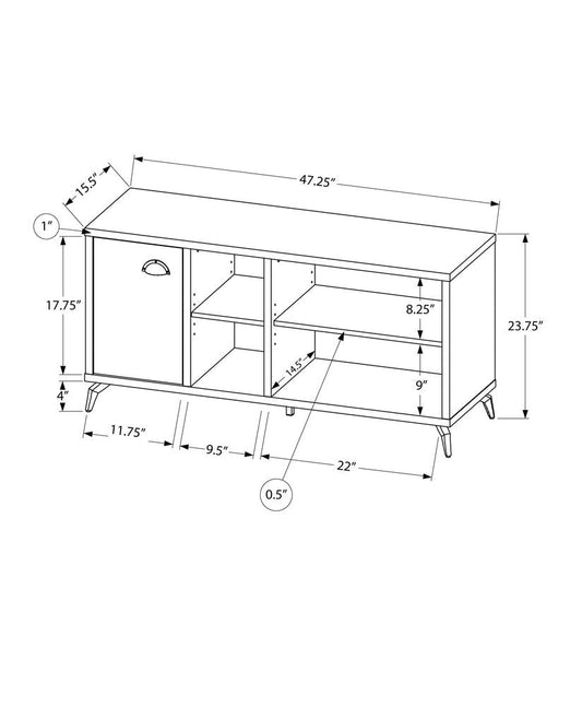 47" Gray And White Wood Enclosed and Open Storage TV Stand HomeRoots