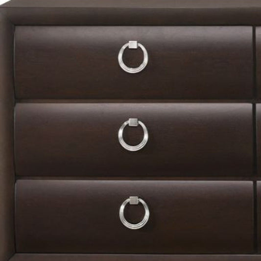 63" Merlot Wood Six Drawer Double Dresser