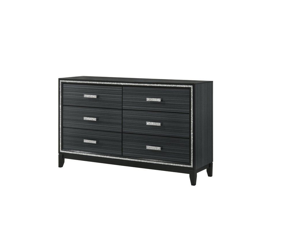 59" Natural Wood Six Drawer Double Dresser HomeRoots