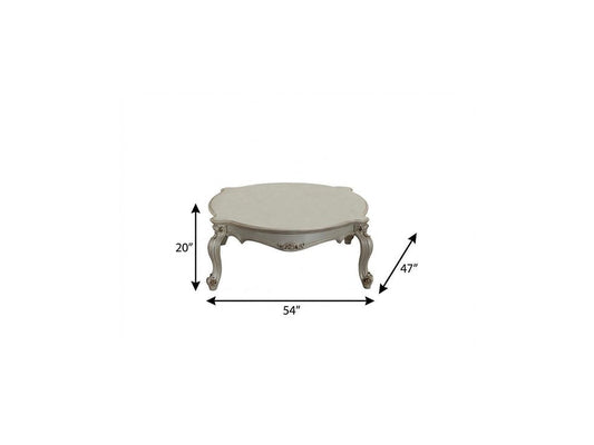 54" Pearl Wood And Polyresin Coffee Table HomeRoots