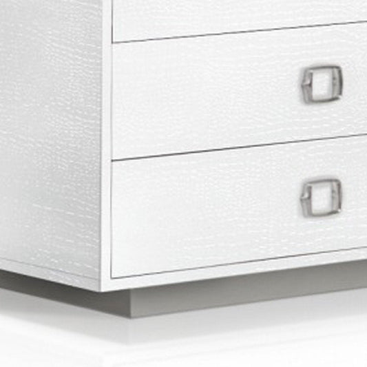 63" White Wood Six Drawer Double Dresser