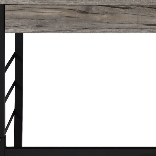 42" Brown and Black Writing Desk With Two Drawers HomeRoots