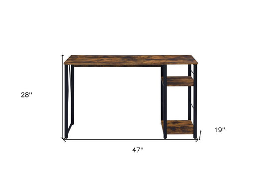47" Brown and Black Writing Desk HomeRoots