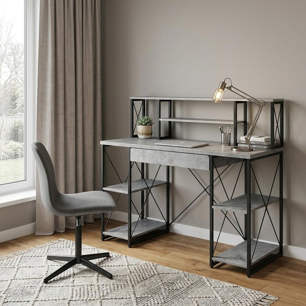 47" Gray and Black Computer Desk HomeRoots