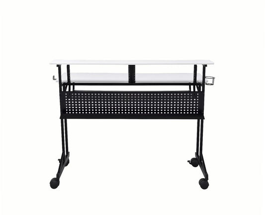 47" White and Black Computer Desk HomeRoots