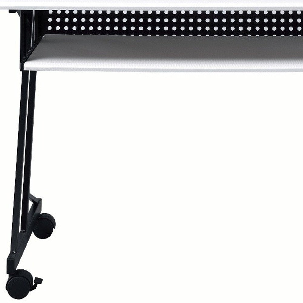 47" White and Black Computer Desk HomeRoots