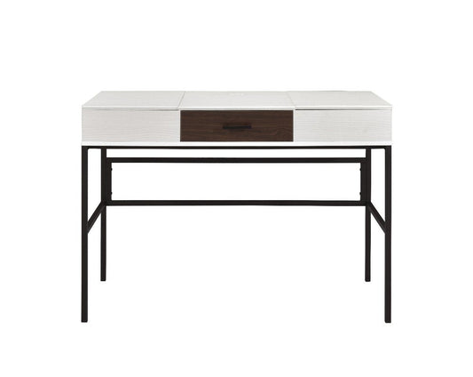 42" White and Black Writing Desk HomeRoots