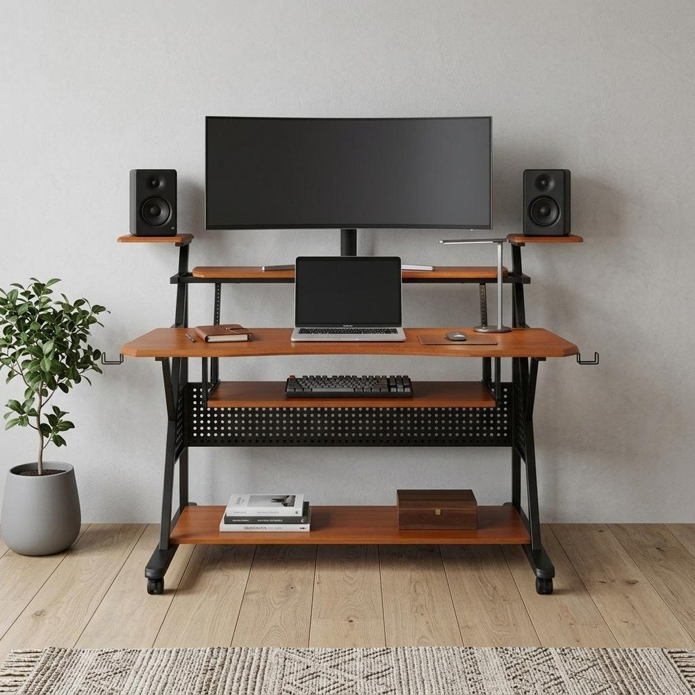 67" Brown and Black Music Desk HomeRoots