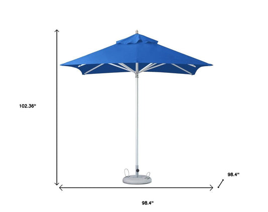 8' Blue Polyester Square Market Patio Umbrella HomeRoots