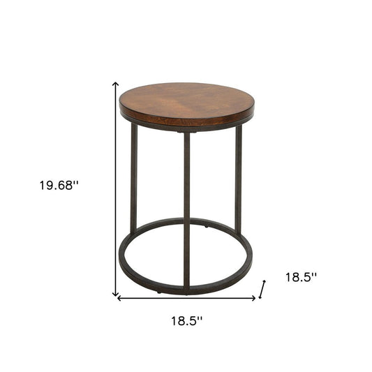 20" Black And Gray Manufactured Wood Square End Table HomeRoots