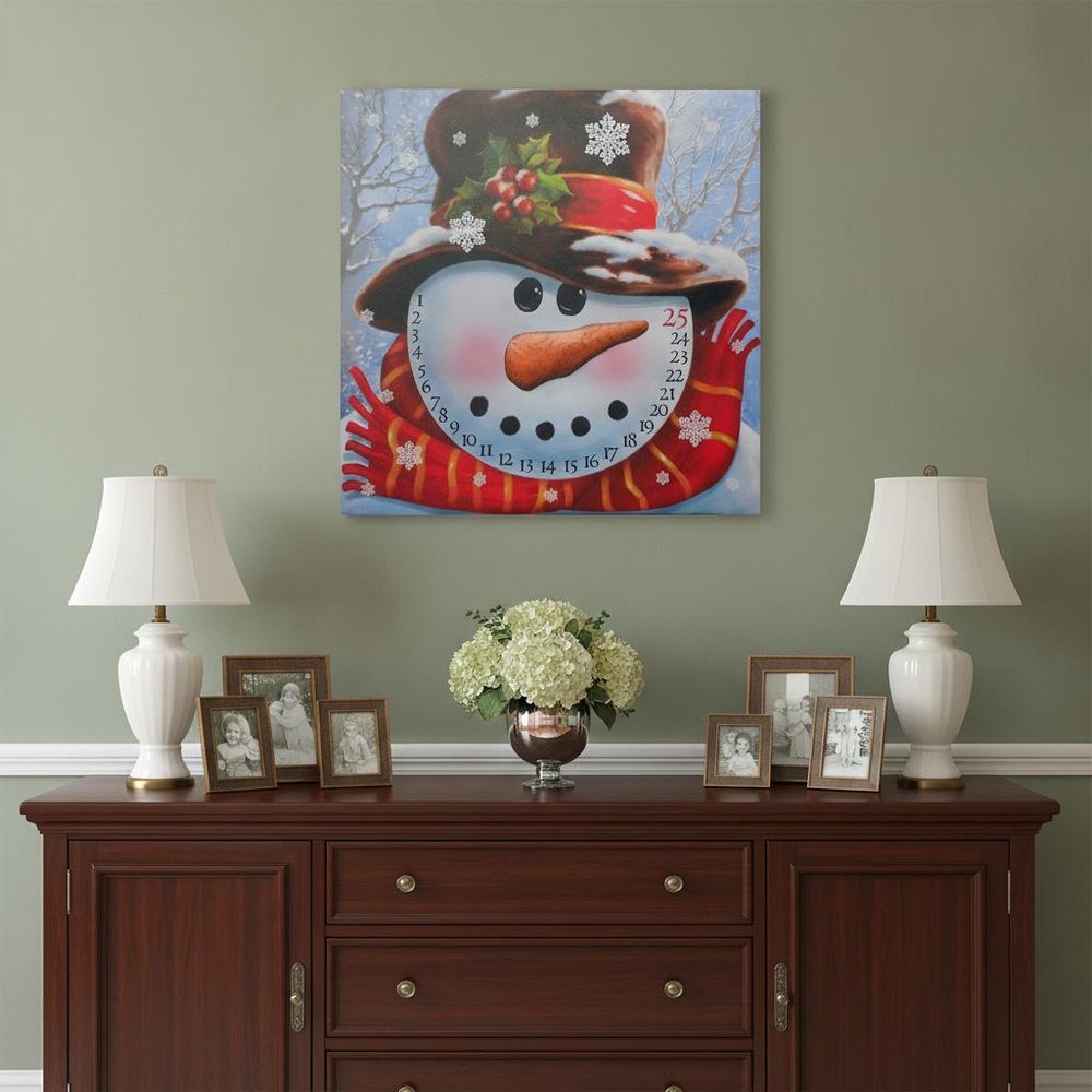 Count Down to Christmas Snowman Canvas Wrapped Canvas Print Wall Art HomeRoots
