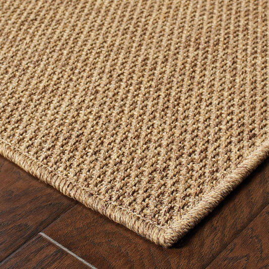 4' X 6' Tan Stain Resistant Indoor Outdoor Area Rug