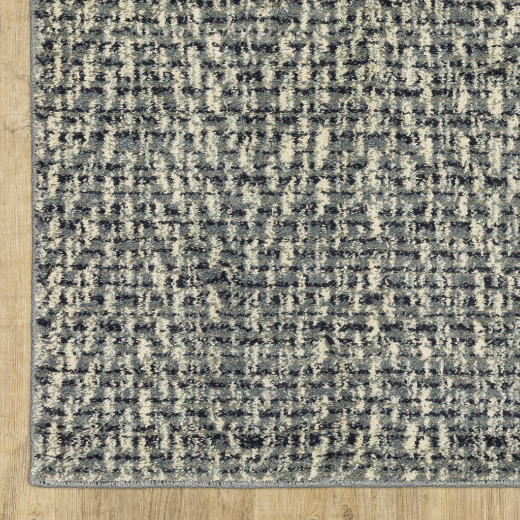 10' X 13' Blue Ivory Grey And Light Blue Geometric Power Loom Stain Resistant Area Rug - 30.71" (L) x 145.67" (W) x 0.31" (H) FurniFindUSA