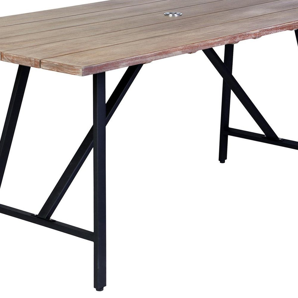 Five Piece Brown and Black Solid Wood Dining Set with Four Chairs HomeRoots