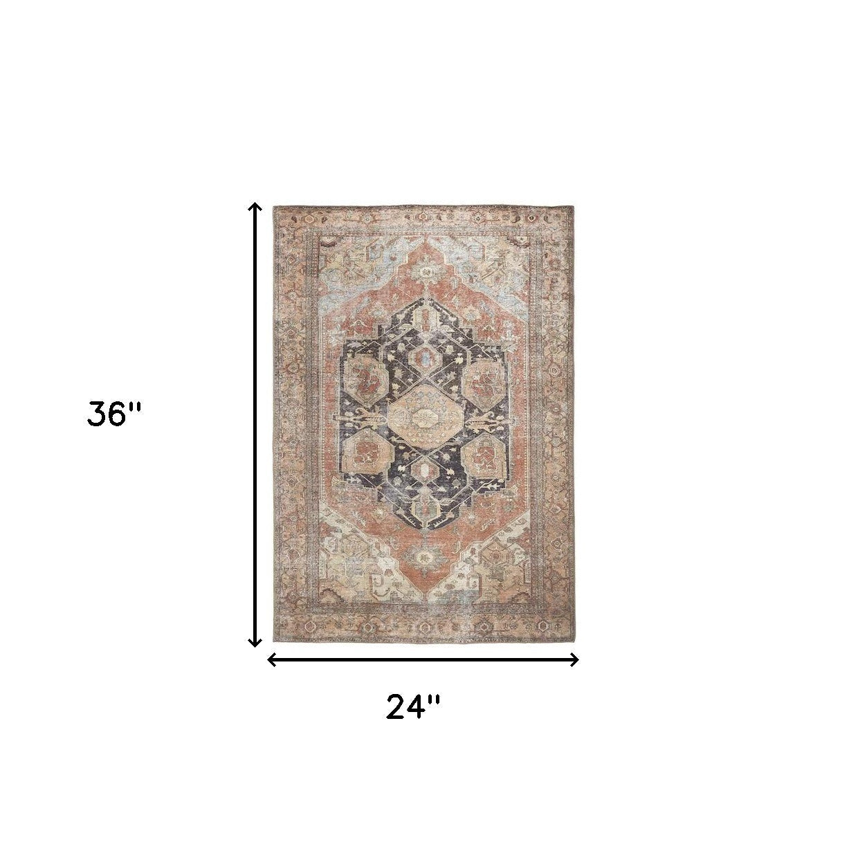 2' X 3' Orange Brown And Taupe Abstract Area Rug - 62.0" (L) x 90.0" (W) x 0.27" (H) FurniFindUSA