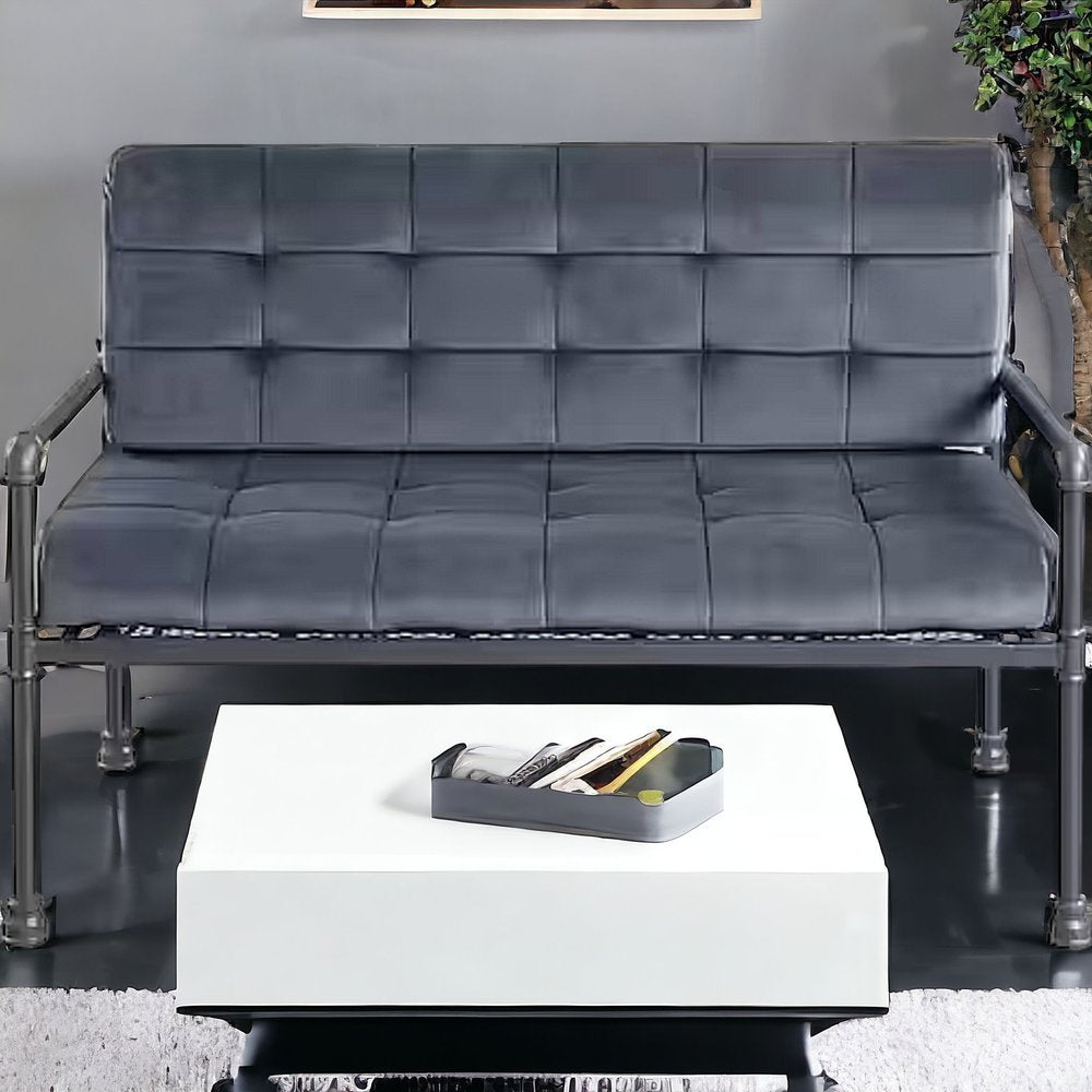 51" Gray Velvet Loveseat HomeRoots