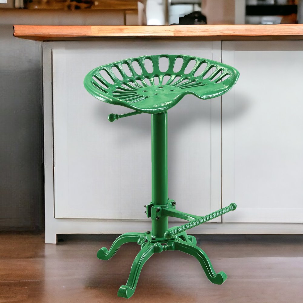 23" Green Iron Backless Adjustable Height Bar Chair HomeRoots