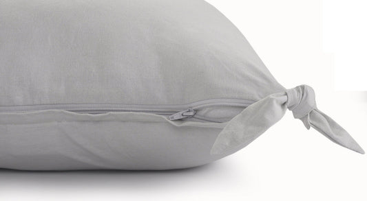 20" X 20" Light Gray 100% Cotton Zippered Pillow 4.0" (L) x 20.0" (W) x 20.0" (H) FurniFindUSA