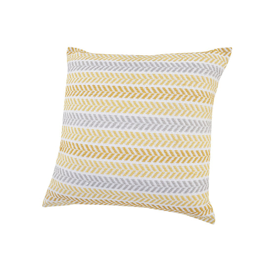 18" X 18" Yellow and White Chevron Cotton Zippered Pillow FurniFindUSA