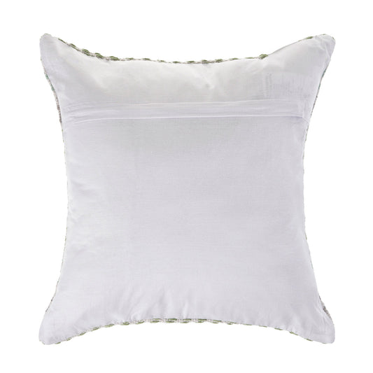 18" X 18" Green Blue Gray And White 100% Cotton Chevron Zippered Pillow FurniFindUSA