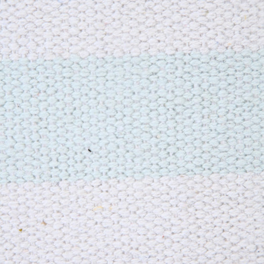 20" X 20" Bright Blue And White 100% Cotton Coastal Zippered Pillow