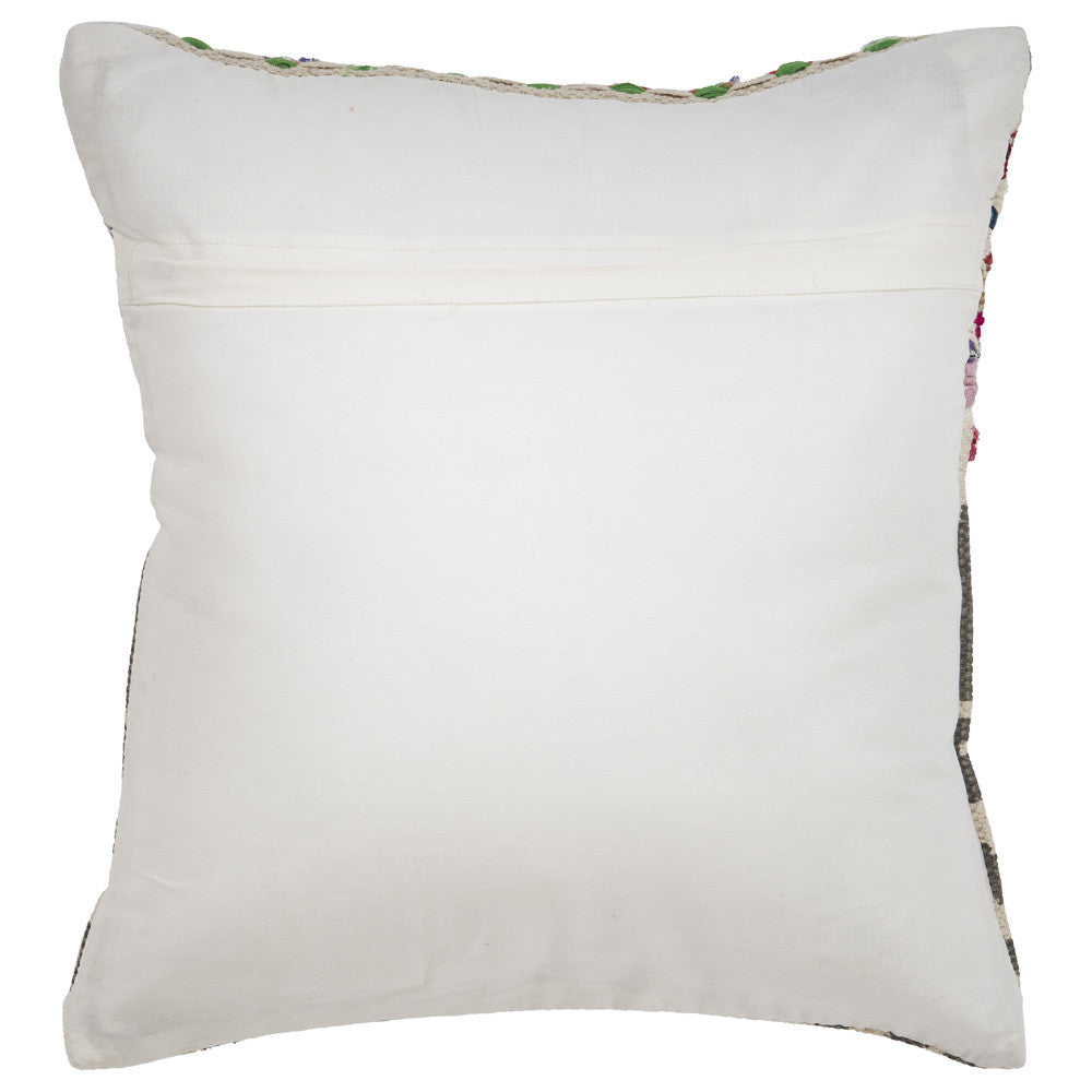 18" X 18" Blue and Beige Geometric Cotton Blend Zippered Pillow FurniFindUSA