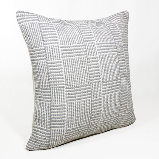 20" X 20" Gray And White 100% Cotton Geometric Zippered Pillow 4.0" (L) x 20.0" (W) x 20.0" (H) FurniFindUSA