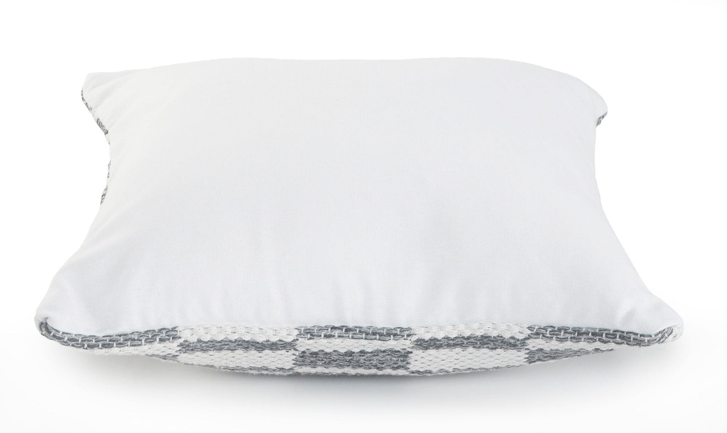 18" X 18" Gray And White 100% Cotton Geometric Zippered Pillow 6.0" (L) x 18.0" (W) x 18.0" (H) FurniFindUSA